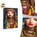Ethnic Style Woman Painting Poster, Vibrant Exotic Ethnic Portrait Poster, Eye-catching Cultural Art Decor For Living Room, Bedroom And Gallery Space_maomaolike.com