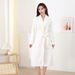 Soft Touch Micro Fleece Hooded Bathrobe Plush Long Spa Robe Absorbent Bathrobe_maomaolike.com