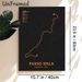 Passo Sella Route Topographic Map Painting Poster, Sleek Dark-toned Contour Map With Orange Route Details Poster, Features Key Climb Stats, Ideal For_maomaolike.com