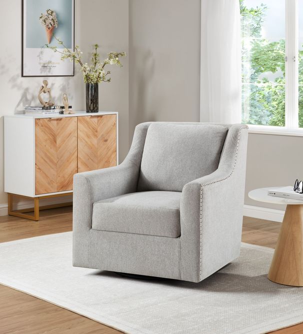 60°Swivel Accent Chair, Lounge Sofa With Nail Trim, Living Room Chairs,Bedroom Chair, Vanity Chair, Nursery Glider, Swivel Barrel Chair_maomaolike.com