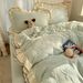 Wholesale Korean Style Princess Carved Milk Velvet Four-Piece Coral Fleece Thickened Warm Lace Flannel 4-Piece Set_maomaolike.com