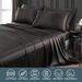 6-Piece King Satin Sheet Set Black Silky Sheets | Luxury Similar To Silk Bed Sheets Bedding Set, Includes 1 Deep Pocket Satin Fitted Sheet_maomaolike.com