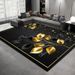 Living Room Rug,Large Rug,Oversized, Gold Leaves Design,Bedroom Rug,Soft And Thick, Machine Washable, Thickened Rug, Bedside Rug,Decorative Indoor Rug_maomaolike.com