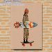 Skateboarding & Surfing Themed Painting Poster, Vibrant Cartoon Style Poster, Trendy Urban Design With Figure Holding Graffiti Surfboard On_maomaolike.com