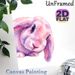 Pastel Rabbit Painting Poster, Soft Watercolor Pink & Purple Bunny Portrait Poster, Gentle Calming Decor Ideal For Bedroom, Living Room And Cozy_maomaolike.com