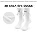 Unisex Hand holding socks, best friend, couple, white medium tube socks, unisex cotton socks, magnetic suction leg holding socks_maomaolike.com