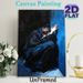 Expressive Seated Figure Painting Poster, Bold Impasto Style Poster, Dramatic Dark & Blue Toned Figure With Raised Hand, Evocative Artistic Decor_maomaolike.com
