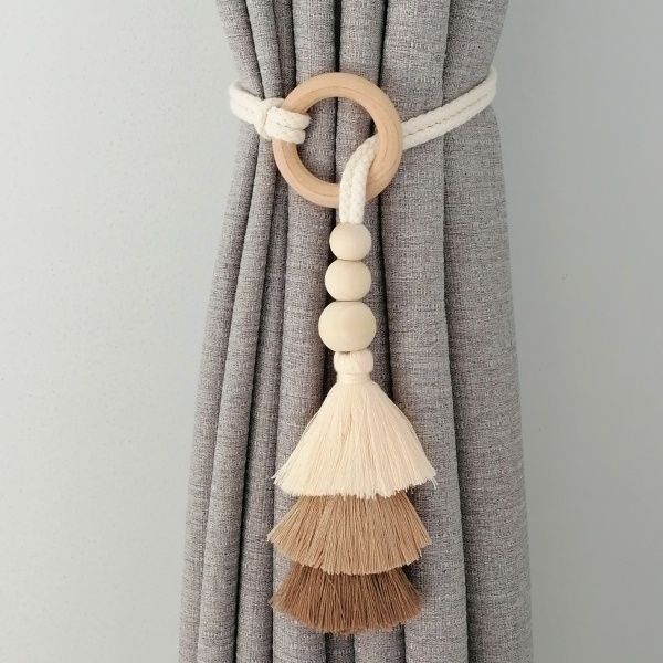 Internet Celebrity Hot-Selling New Simple Luxury Tiebacks Tassel Woven Rope Storage Curtain Rings Home Decoration 2p-set_maomaolike.com