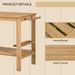 Outsunny Outdoor Bar Cart, Wood Rolling Home Bar & Serving Cart With 2 Shelves, Wine Bottle Holders For Garden, Dining Room, Natural_maomaolike.com