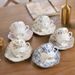 Blue And White Porcelain Coffee Cup And Plate Set, Ceramic Retro European Exquisite And High-end Feeling, Light Luxury Afternoon Tea Cup_maomaolike.com