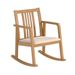 Rocking Chair With Slatted Back And Curved Armrests,with Solid Rubber Wood Linen Fabric High-density Sponge_maomaolike.com