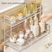 2-Layer Kitchen Storage Countertop Desktop Spice Two-Tier Iron Art Organizer Small Window Sill Mini Draining Rack_maomaolike.com