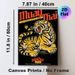 Muay Thai Tiger Painting Poster, Vibrant Retro Style Fierce Growling Tiger With Muay Thai Slogans Poster, Bold Martial Arts Themed Decor Ideal For_maomaolike.com