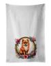 Pomeranian And Flowers Kitchen Towel Set Of 2 White Dish Towels Decorative Bathroom Hand Towel For Hand, Face, Hair, Yoga, Tea, Dishcloth, 19 X 28", White_maomaolike.com