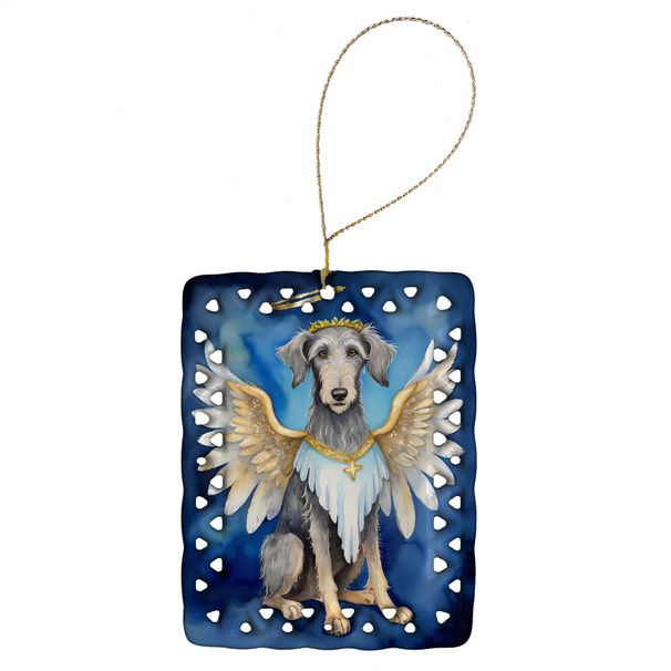 Scottish Deerhound My Angel Porcelain Ornament Christmas Tree Hanging Decorations For Home Christmas Holiday, Rectangle, Gift, Multicolor_maomaolike.com