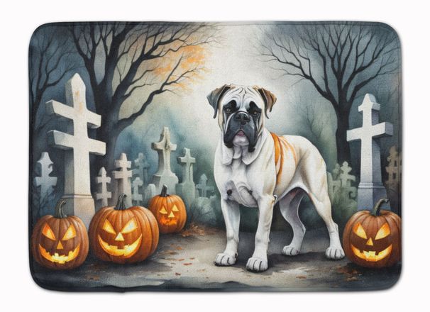 Boxer Spooky Halloween Memory Foam Kitchen Mat Machine Washable Anti-Fatigue Mat Cushion Comfort Bath Mat Or Kitchen Rug_maomaolike.com