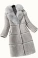 Women's Clothing Cashmere Splicing Fur One Medium Length Fox Fur Collar Coat Fur Coat_maomaolike.com