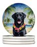 Black Labrador Retriever Luau Large Sandstone Coasters Pack Of 4 Absorbent Round Coasters Decor Gifts For Men Or Women, 4 In, Multicolor_maomaolike.com