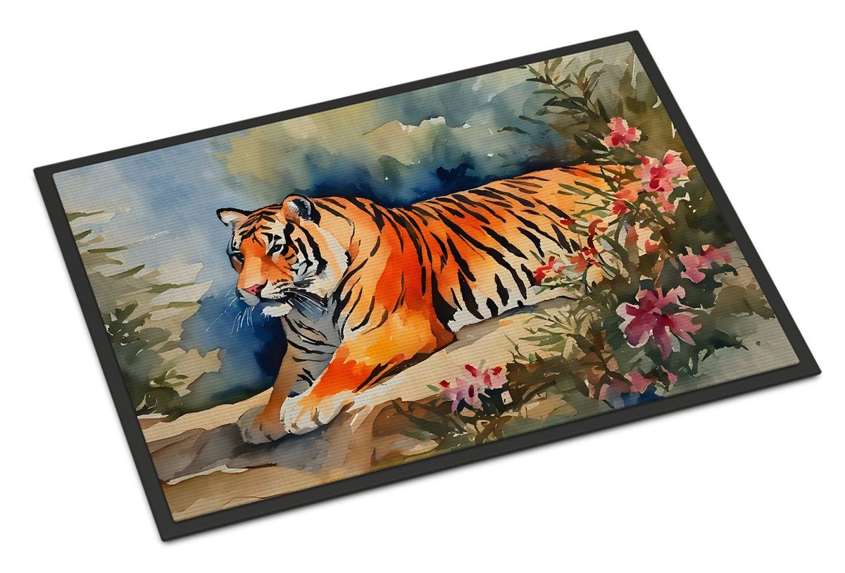 Tiger Doormat Front Door Mat Indoor Outdoor Rugs For Entryway, Non Slip Washable Low Pile, 24H X 36W_maomaolike.com