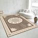 Living Room Rug Large Size Gorgeous Gold Frame Design Bedroom Rug Plush Thickened Machine Washable Thickened Underlay Interior Decorative Rug_maomaolike.com
