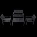Aluminum Patio Furniture Set, 4 PCS Modern Patio Conversation Set, All Weather Dark Grey Outdoor Sectional Sofa Set W/Coffee Table, Loveseat_maomaolike.com