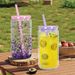 16OZ DIY Snowglobe Tumbler With Pre Drilled Hole Reusable Plastic Water Bottles Break-Resistant Mason Jar Cups For_maomaolike.com