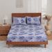Blue Ink Art Cover Polyester Skin Friendly Bed Mattress Protector Fitted Sheet_maomaolike.com