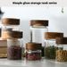 Glass Storage Jar With Wooden Lid, Airtight Kitchen Spice Dry Food Container Bottle_maomaolike.com