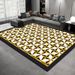 Living Room Rug Large Size Gorgeous Gold Frame Design Bedroom Rug Plush Thickened Machine Washable Thickened Underlay Interior Decorative Rug_maomaolike.com