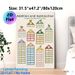 Addition & Subtraction Number Houses Math Table Painting Poster, Pastel-toned House-shaped Arithmetic Chart Poster, Practical Guide For Mastering_maomaolike.com