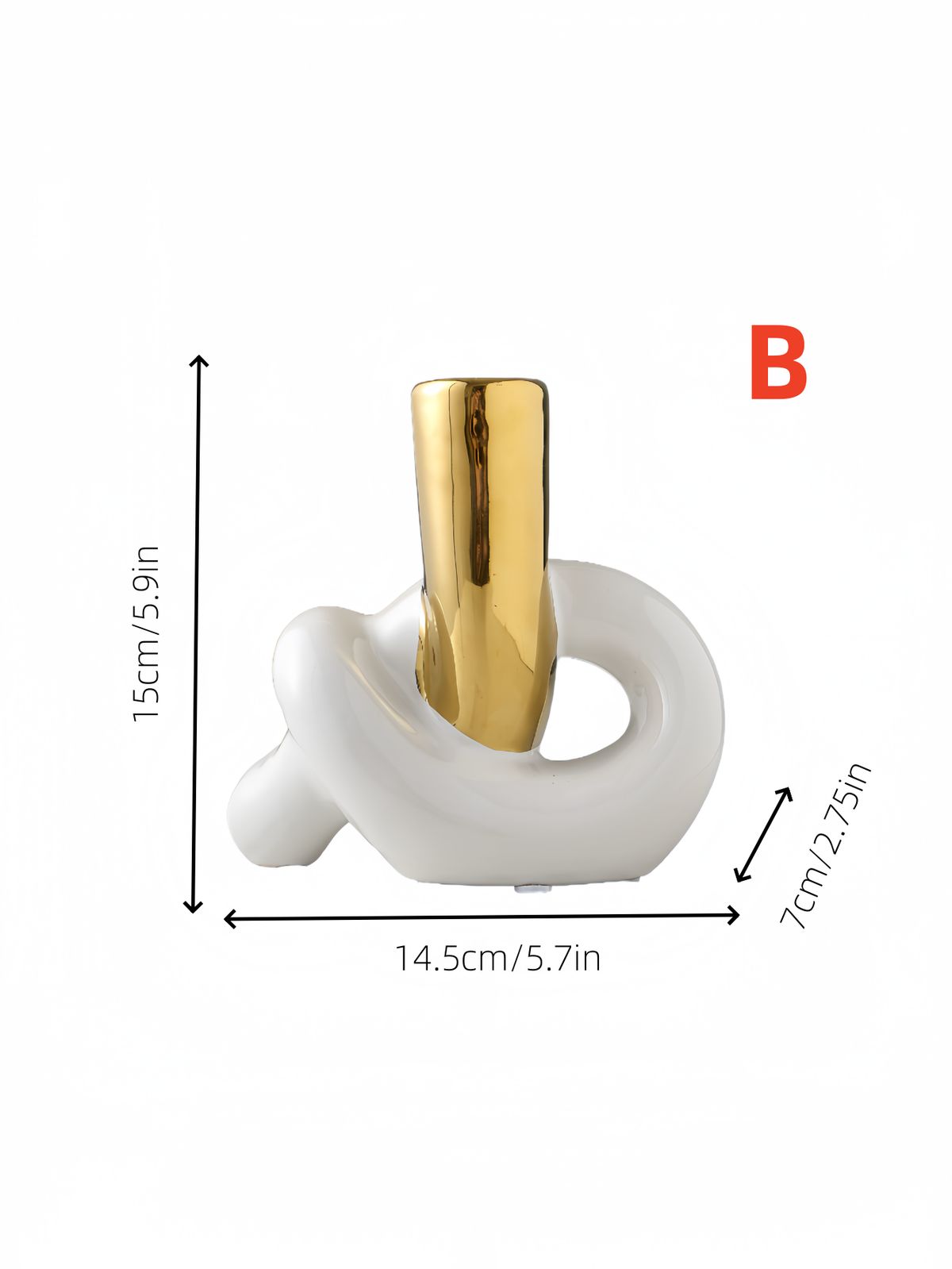 1pc Small Fresh Rope Shape Design Platinum Color Matching Ceramic Vase Table Top Flower Arrangement Entrance Ornament Multi-scene Suitable For Vase_maomaolike.com