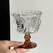 Brown Retro Crystal Ice Cream Cup Ins Style High Aesthetic Relief Dessert Cup Glass High Footed Cup Ice Cream Cup_maomaolike.com