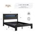 Bed Frame Full Size, Wood Platform Bed Frame With Storage LED Light Headboard And 2 USB , Noise Free,No Box Spring Needed And Easy Assembly Tool,Large Under Bed Storage,Black_maomaolike.com