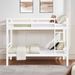 Twin Over Twin Bunk Bed With Thick Posts,Wooden Bunk Bed With High Guardrail And Ladder For Kids, Teens, Dorm Rooms, And Guest Rooms,No Box Spring Needed,White_maomaolike.com