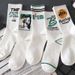 Unisex Cotton socks for men, mid length socks with anti odor letters, Instagram trendy midsole, student sports basketball_maomaolike.com
