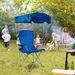Foldable Beach Canopy Chair Sun Protection Camping Lawn Canopy Chair 330LBS Load Folding Seat W/ Cup Holder For Beach Poolside Travel Picnic_maomaolike.com