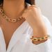 2Pcs/Set Colorful Bohemian Fashion Choker Necklace Bracelet Jewelry Set Classic Cross Chain Accessories For Women Gift_maomaolike.com