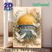 Peaceful Golden Dome & White Doves Painting Poster, Soft Watercolor Style Detailed Religious Architecture With Olive Branches Poster, Serene Spiritual_maomaolike.com