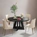 Round Dining Table For 4, 47" Wooden Kitchen Table Farmhouse Dinner Table_maomaolike.com