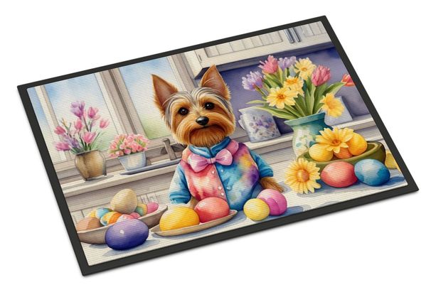 Decorating Easter Silky Terrier Doormat Front Door Mat Indoor Outdoor Rugs For Entryway, Non Slip Washable Low Pile, 24H X 36W_maomaolike.com