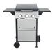 3-Burner Propane Gas BBQ Grill, SS Plancha, 36900BTU Output With Wire Enamel Cooking Grids For Outdoor Barbecue, Foldable Side Table, Hanging Basket, Stainless Steel_maomaolike.com