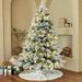 6 Ft Prelit Pencil Christmas Tree, Flocked Artificial Xmas Tree With Warm WhiteLights, Full Branch Tips, Perfect Choice Decoration For Xmas Holiday, Flocked ChristmasTree Prelit_maomaolike.com