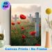 In Flanders Fields Poppy & Cross Painting Poster, Misty Sunlit Poppy Field With Crosses And Classic Poem Poster, Commemorative Decor Ideal For Home_maomaolike.com