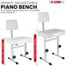 5 CORE Piano Bench Height Adjustable Keyboard Stool Stool Heavy Duty Thick Padded Cushioned Seat With Backrest - PNB B-REST WH_maomaolike.com