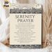 Serenity Prayer Painting Poster, Vintage Monochrome Coastal Wave & Sun Border Poster, Inspirational Spiritual Text Decor For Home, Office And_maomaolike.com