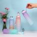 Gradient Frosted Water Bottle With Time Marker & Straw - Leakproof BPA-Free Sports Bottle For Hydration Tracking_maomaolike.com