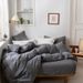 Wholesale Retro Linen Button Pure Four-Piece Nordic Style Apartment Homestay Full Yarn-Dyed Washed Cotton 4-Piece Set_maomaolike.com
