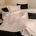 Italian Minimalist Style Liweilan Solid Color Warm Bedding Set Baby Skin Pure Cotton Brushed Four-Piece Home Textile_maomaolike.com