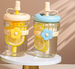 Custom Cute Glass Cartoon Infuser Cold Brew Flower Tea Straw Direct Drinking For Female Students And Children Gift Water_maomaolike.com