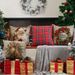 Christmas Pillow Covers 18x18 Inch Set Of 4 Santa Claus Reindeer Decorative Vintage Throw Pillow Covers Winter Retro Farmhouse Decoration For Home Couch BTHZ-140B18_maomaolike.com